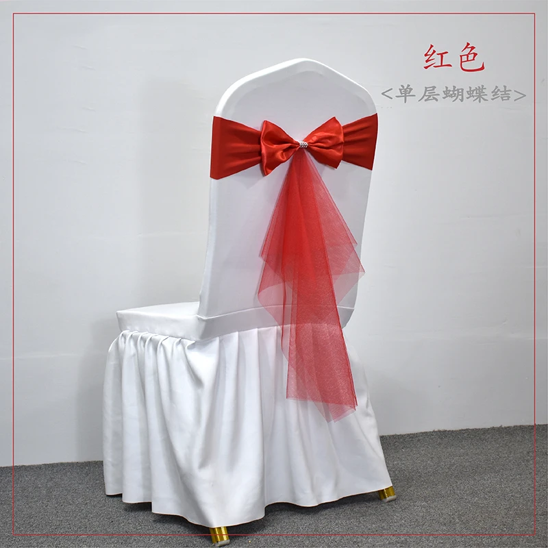 Chair Sash Organza - 10 50 個スパンデックス椅子サッシガーゼ結婚式ライクラ椅子バンドストレッチ椅子弓宴会パーティーイベント装飾用品