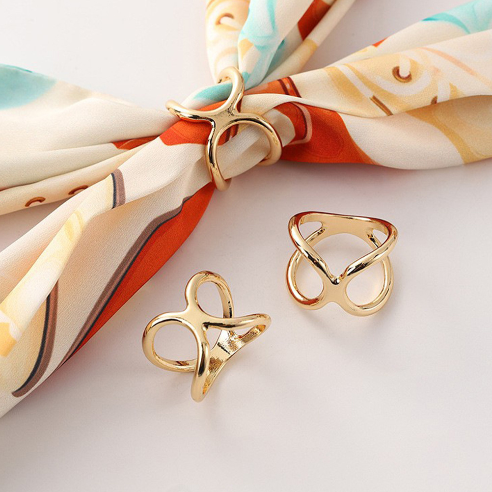 Wedding Zone - 3個入り X型合金スカーフリングクリップ 女性用 シルクスカーフ ショール カーディガン