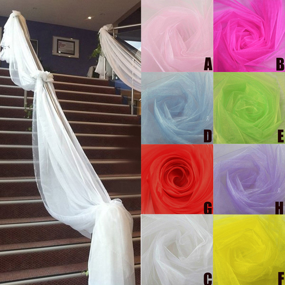 Chair Sash Organza - 結婚式の装飾用のクリスタルオーガンザチュールロール,誕生日パーティー用の生地,背景,結婚式,椅子の装飾,5m