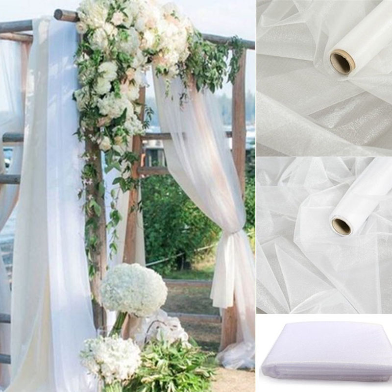 Chair Sash Organza - オーガンザチュールロール,5メートル/ロット透明クリスタル,ベビーシャワー用ファブリック,結婚式,セレモニー,パーティー,家の装飾用の椅子ベルト