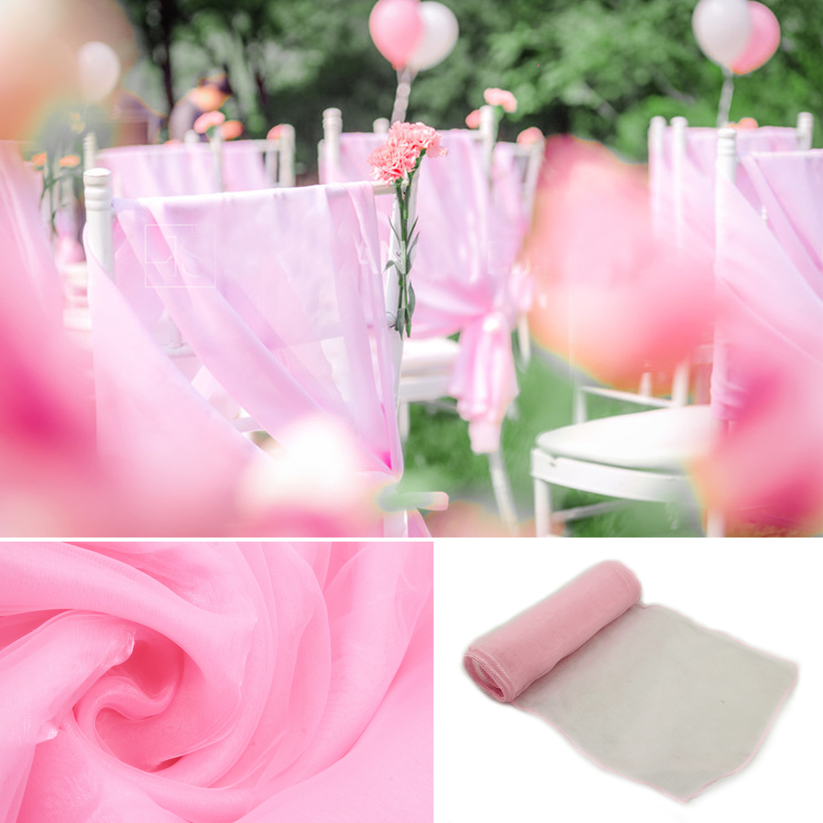 Chair Sash Organza - 1 個オーガンザ椅子サッシノットバンド椅子弓用ウェディングパーティー宴会イベントカントリー結婚式の椅子の装飾