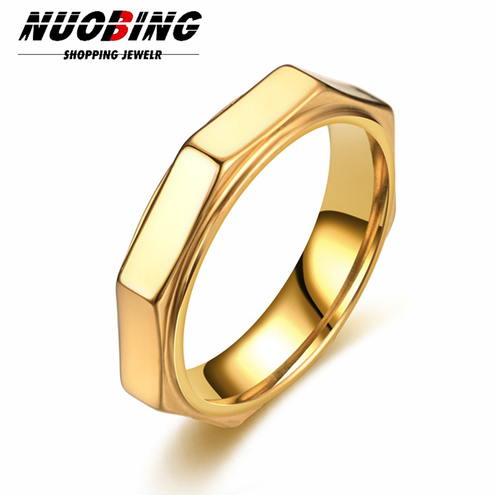 Wedding Zone - 5 ミリメートルファッション六角チタン鋼リングナット形状不安軽減減圧中立スピナーリング Anillo Antiestres