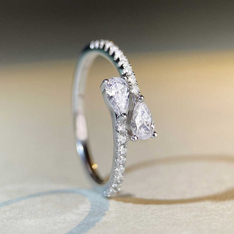 925 スターリングシルバー明るいジルコニア指輪女性アクセサ - Wedding Z のレビューと価格