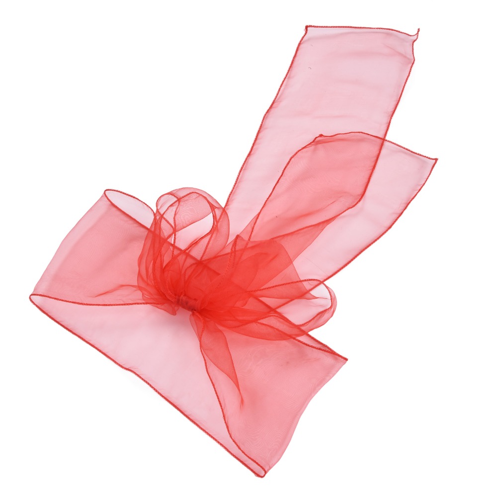 10 個ブルー、レッド、イエロー、パープルオーガンザウェディ - Chair Sash Organza のレビューと価格