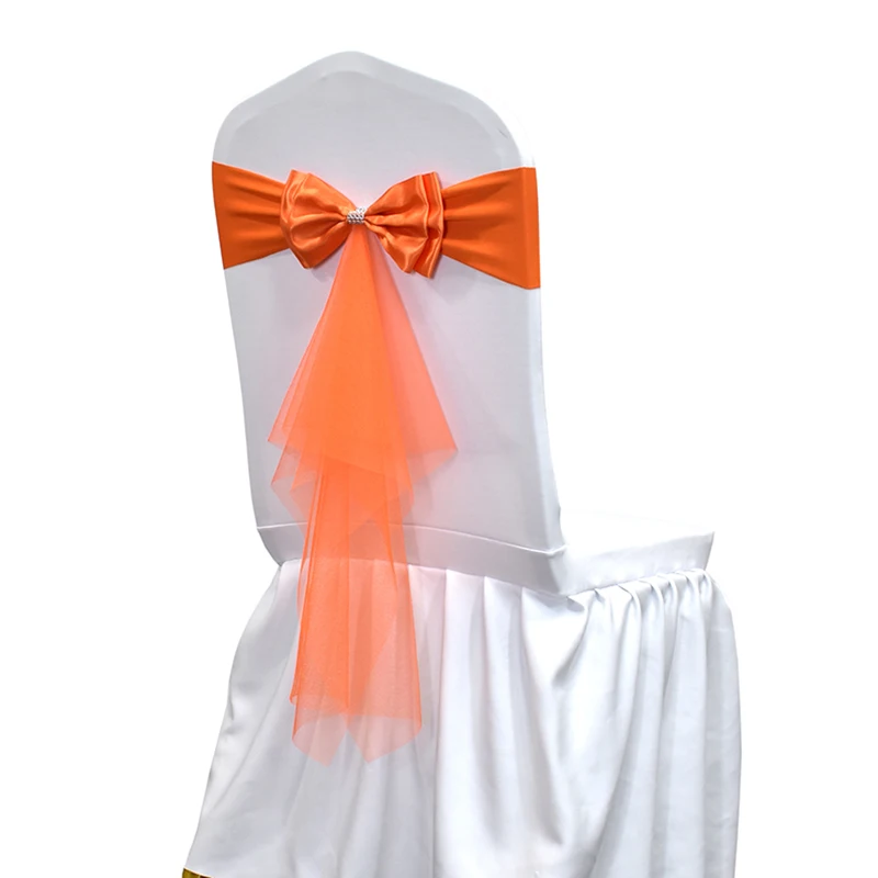 10 50 個スパンデックス椅子サッシガーゼ結婚式ライクラ椅 - Chair Sash Organza のレビューと価格