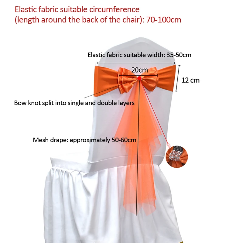 10 50 個スパンデックス椅子サッシガーゼ結婚式ライクラ椅 - Chair Sash Organza のレビューと価格