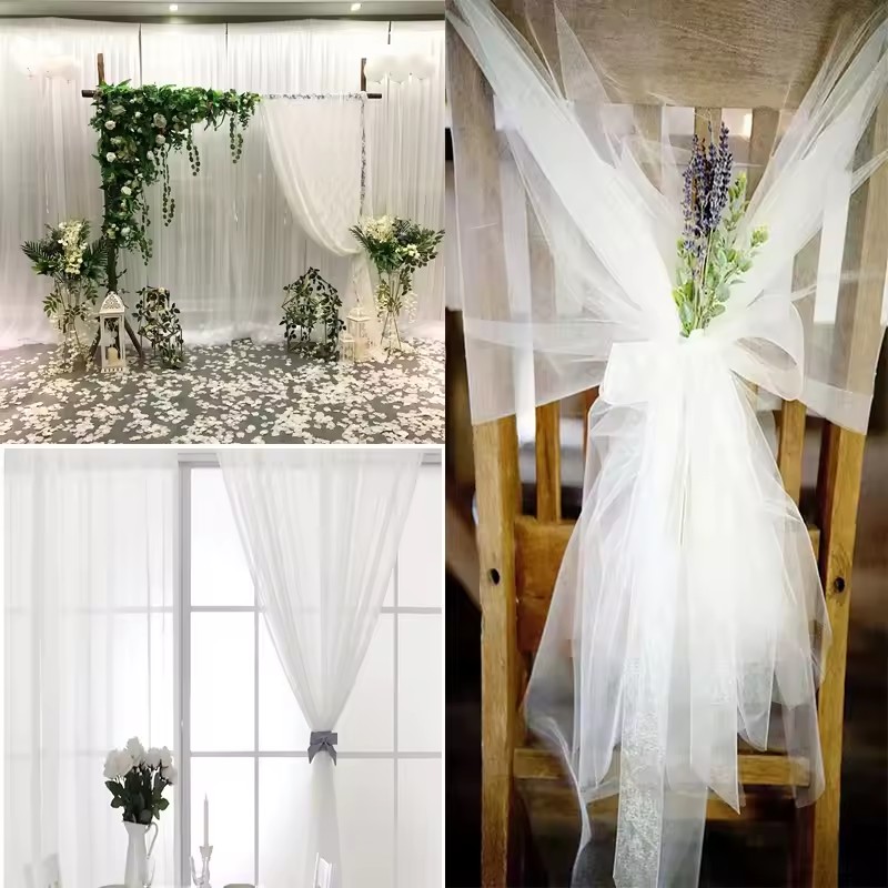 10 メートルの結婚式の装飾チュールロールクリスタルオーガン - Chair Sash Organza のレビューと価格