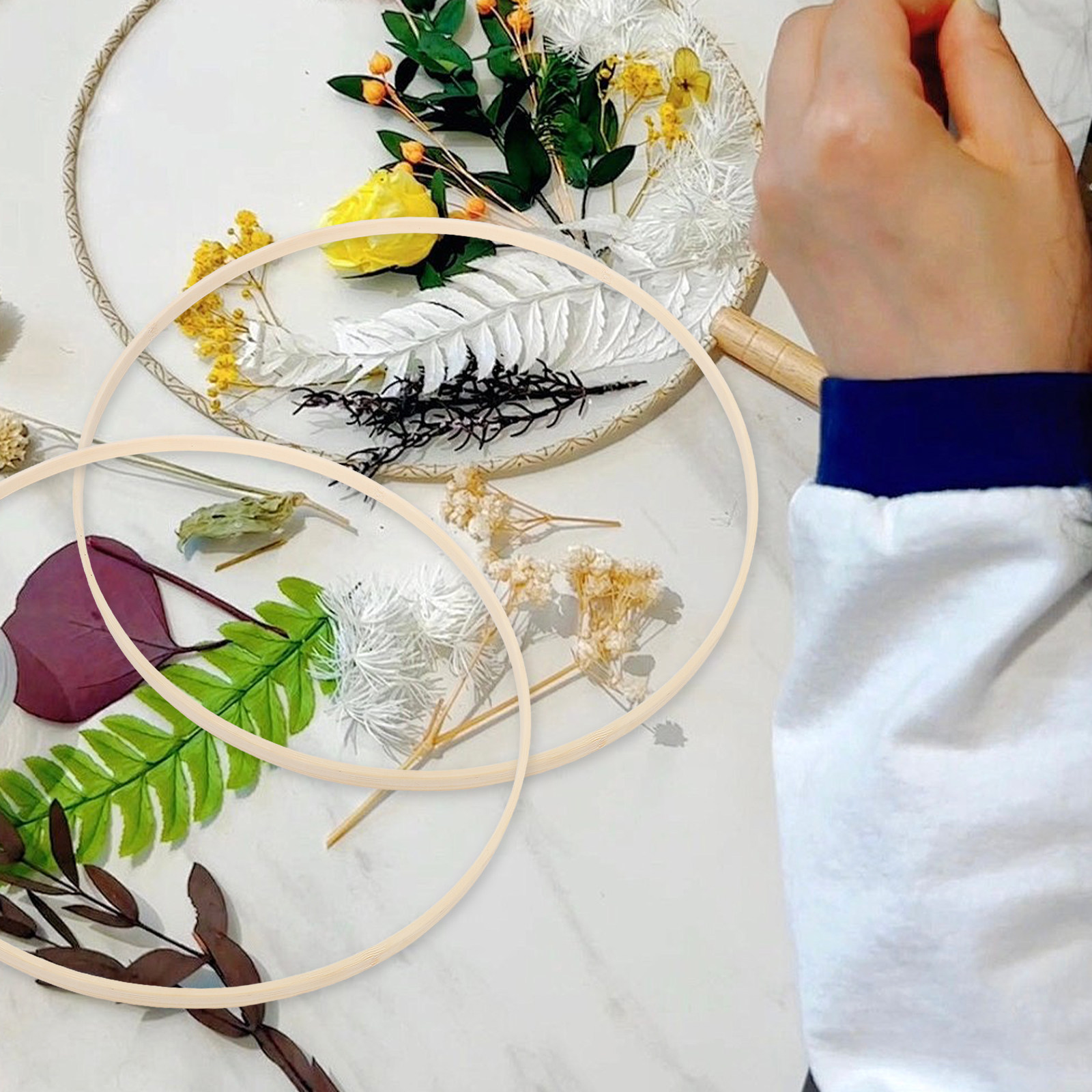 10 個竹花フープ素朴な花輪ベース DIY ウェディングマク - Wedding Floral Supply のレビューと価格