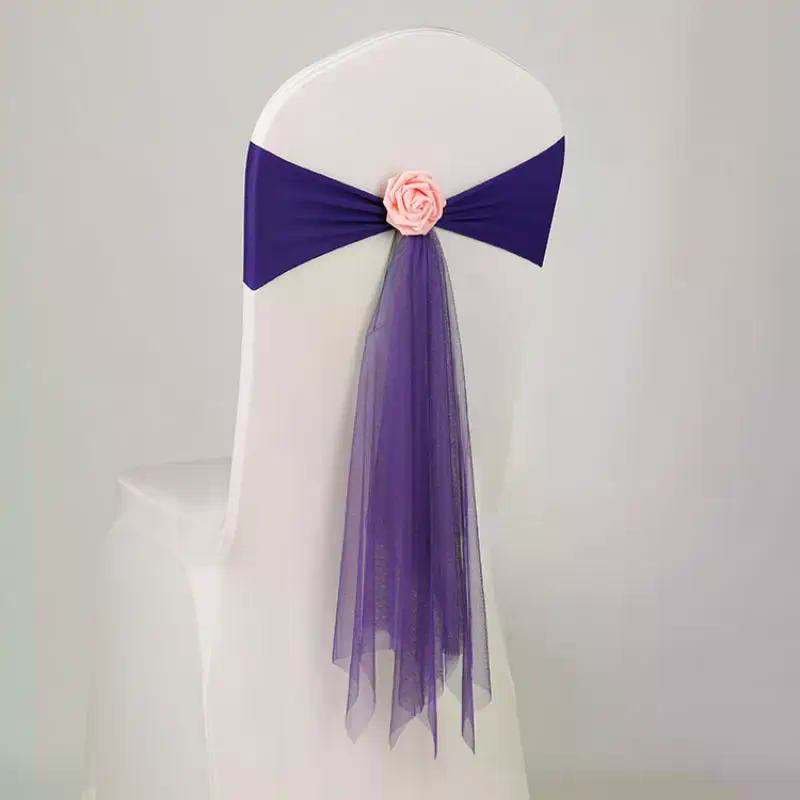 オーガンザチェアカバー、フラワー、スパンデックス、オーガンザ - Chair Sash Organza のレビューと価格