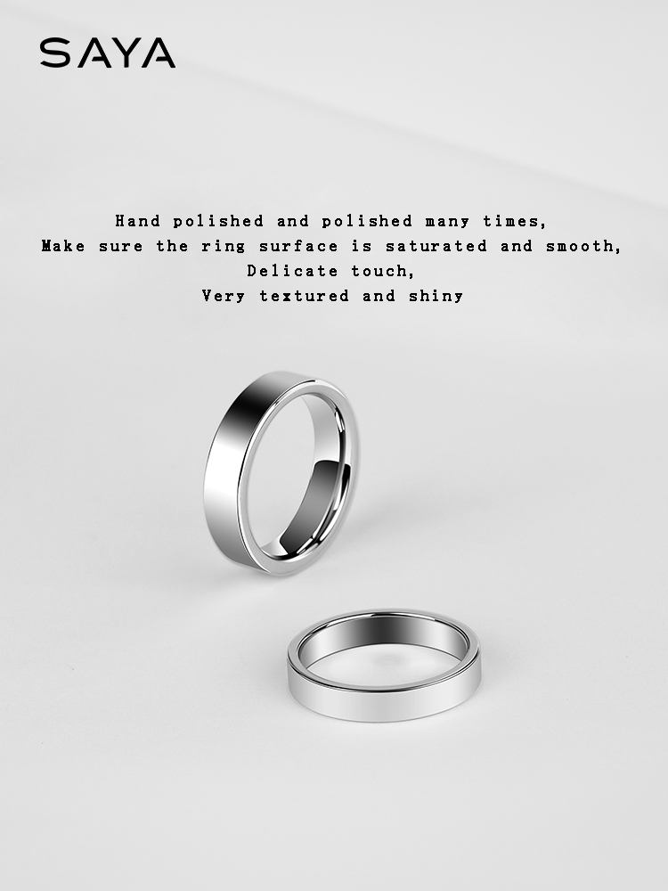 男性と女性のためのタングステンリング,シンプルなシルバーリン - Wedding Zone のレビューと価格