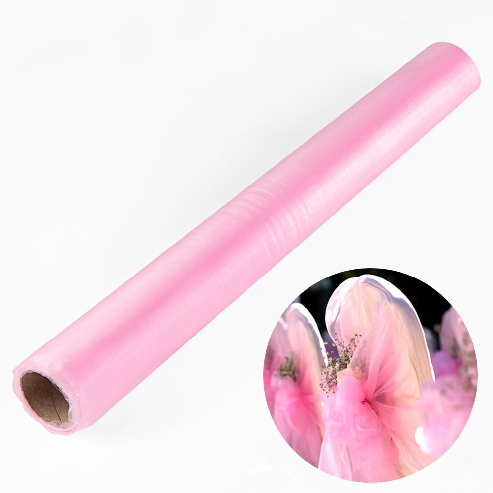 900Mオーガンザロール生地ライトピンクウェディングパーティ - Chair Sash Organza のレビューと価格