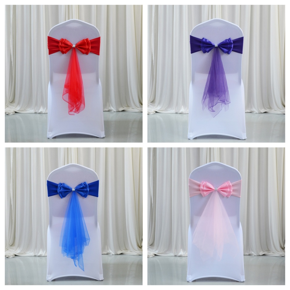 ストレッチボウノットカスタマイズ可能なオーガンザリボンサッシ - Chair Sash Organza のレビューと価格