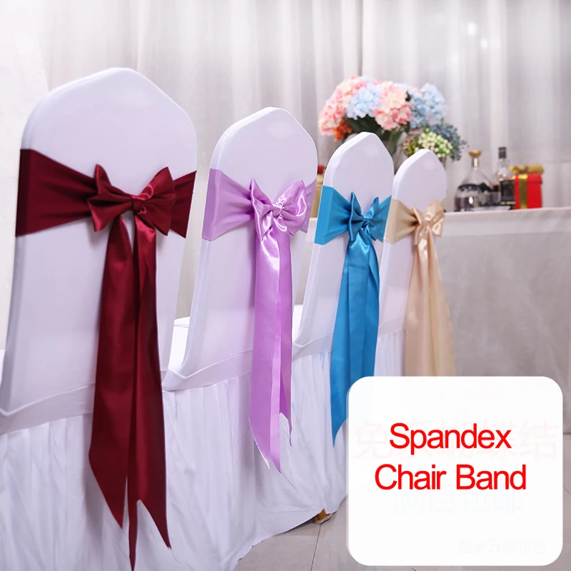サテンスパンデックスの椅子カバー,リボン付き,25個,結婚披 - Chair Sash Organza のレビューと価格