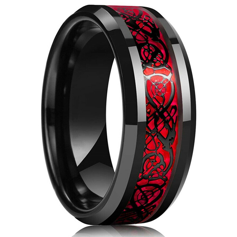 ファッション 8 ミリメートルメンズステンレス鋼ケルトドラゴ - Wedding Zone のレビューと価格