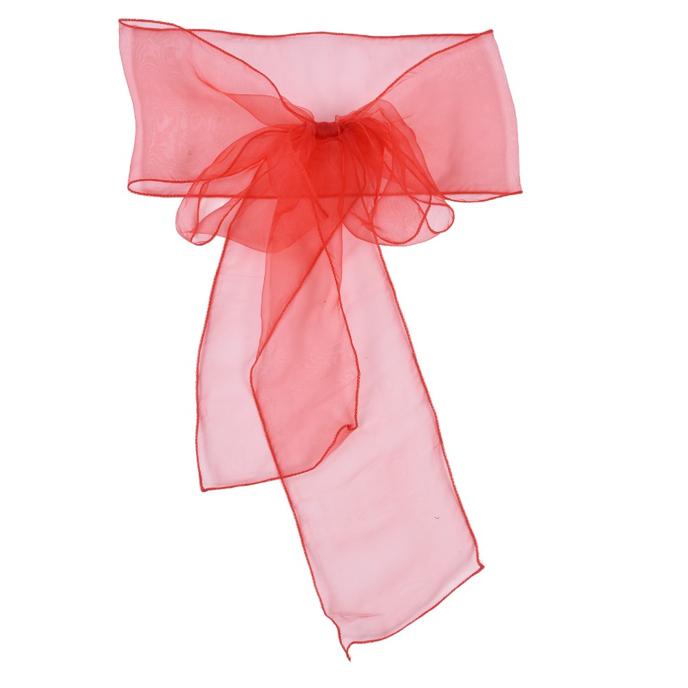 10 個青、赤、黄、紫のオーガンザ結婚式の椅子サッシュオーガ - Chair Sash Organza のレビューと価格